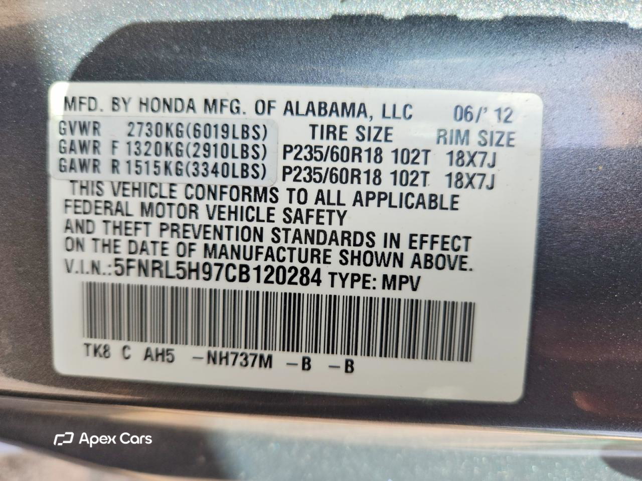 Honda Odyssey 2012