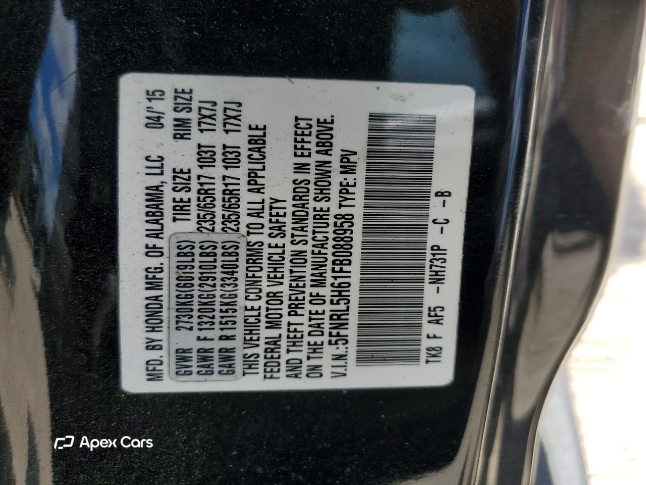 Honda Odyssey 2015