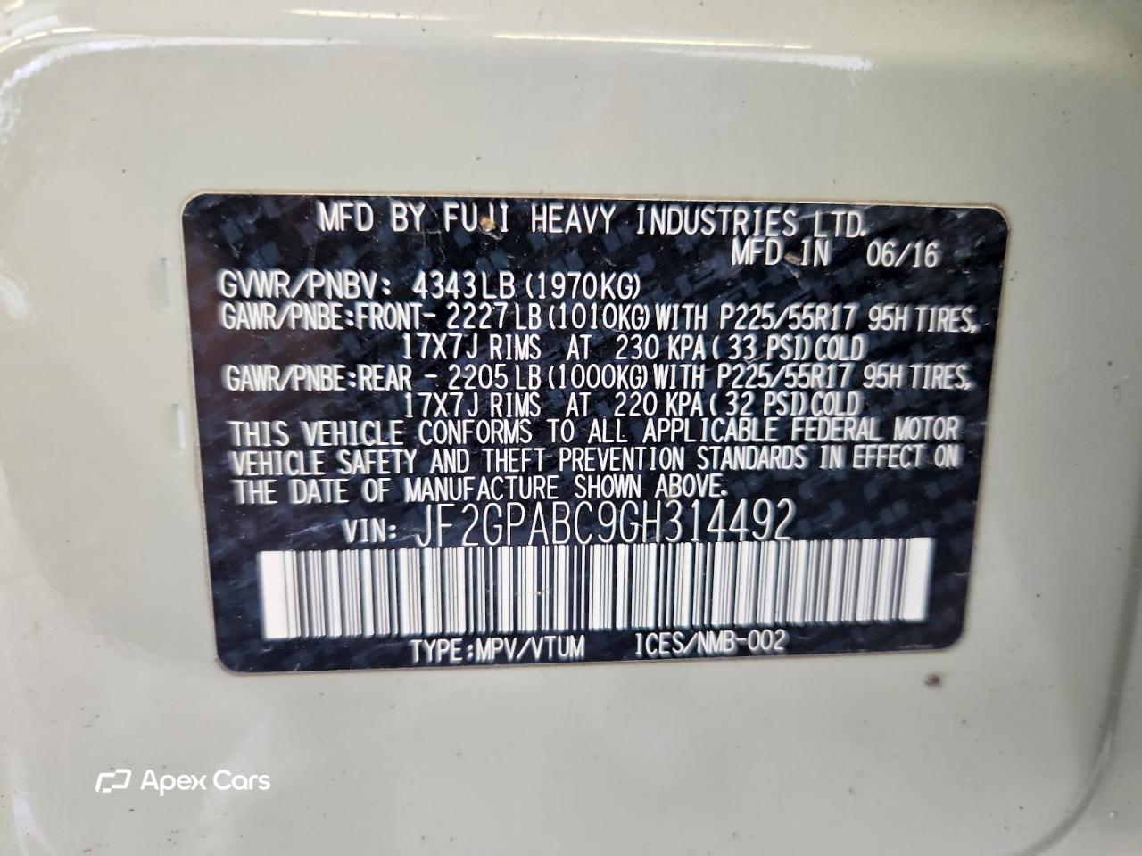 Subaru XV 2016