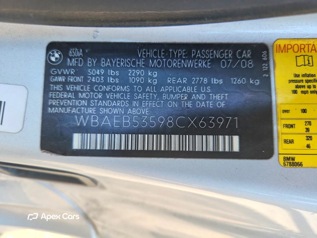 BMW Series 6 2008