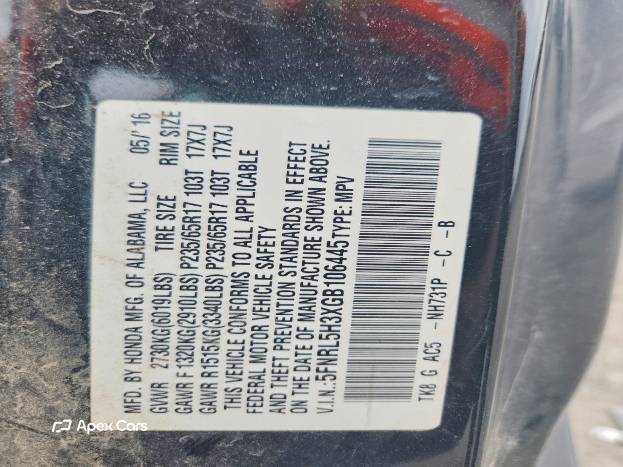 Honda Odyssey 2016