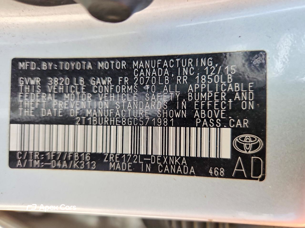 Toyota Corolla 2016