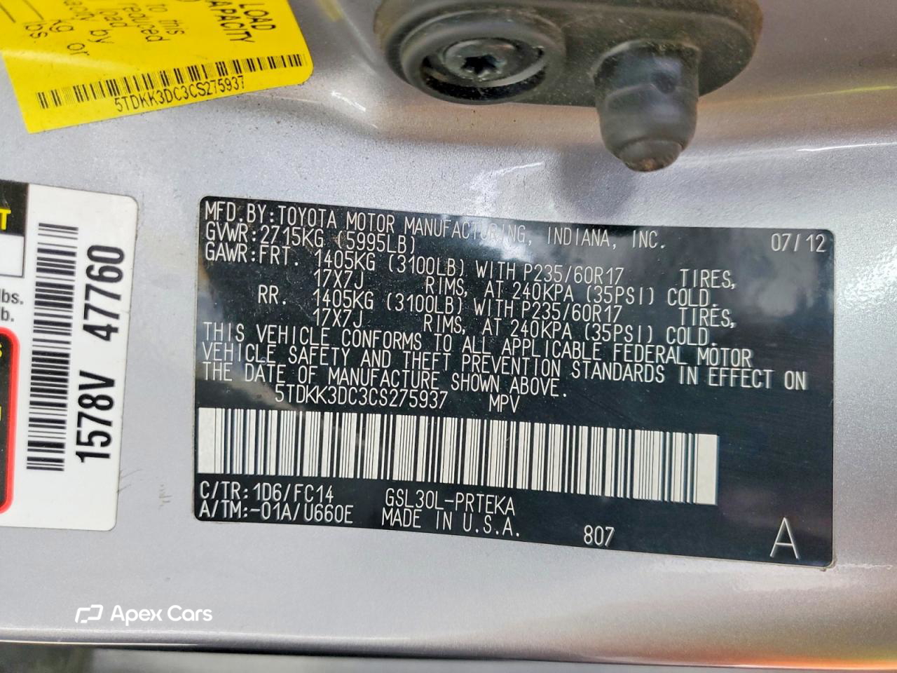 Toyota Sienna 2012