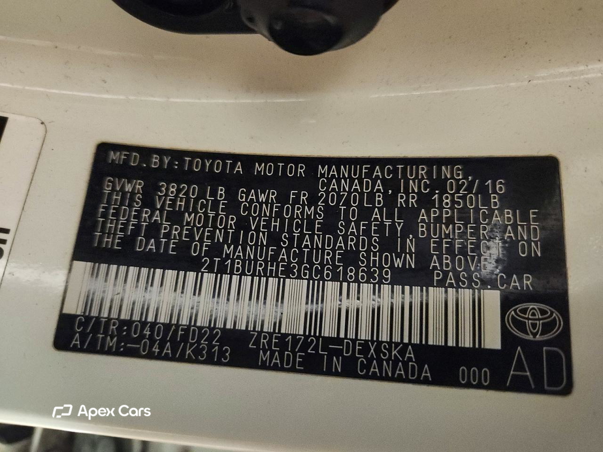 Toyota Corolla 2016