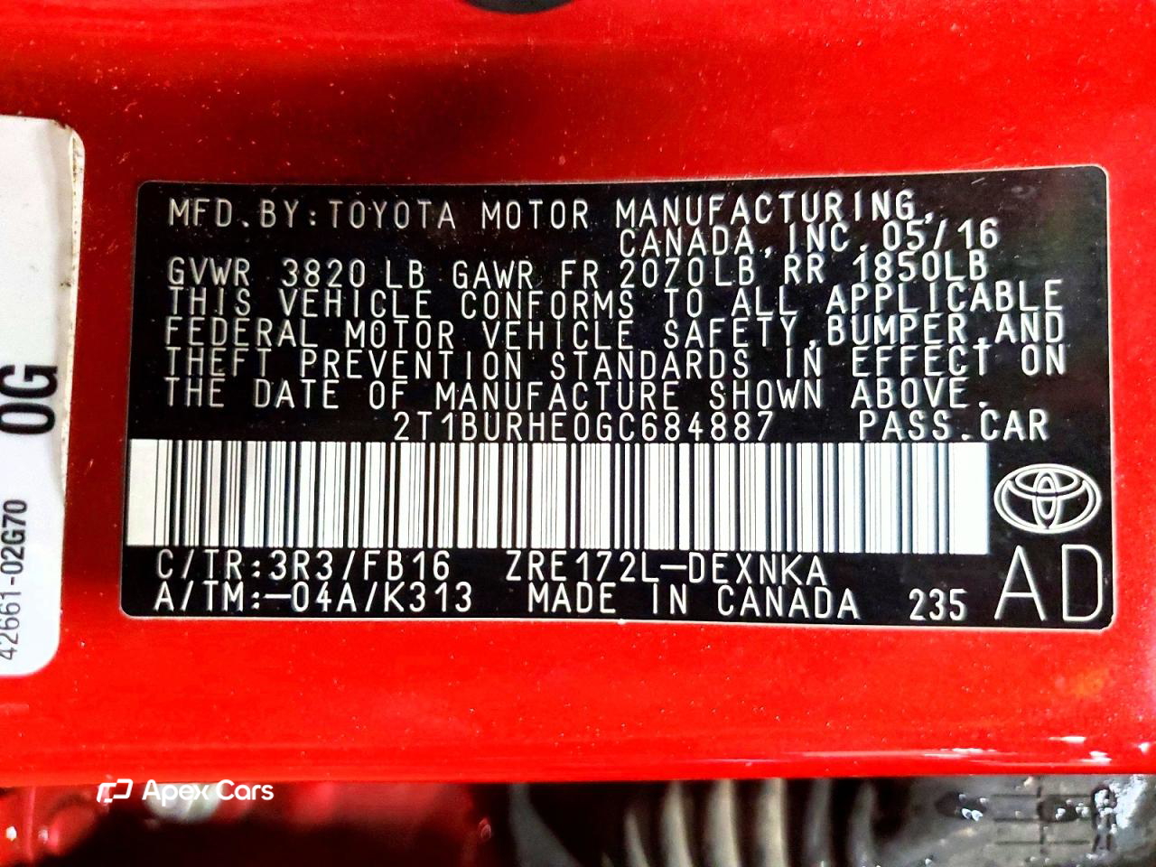 Toyota Corolla 2016