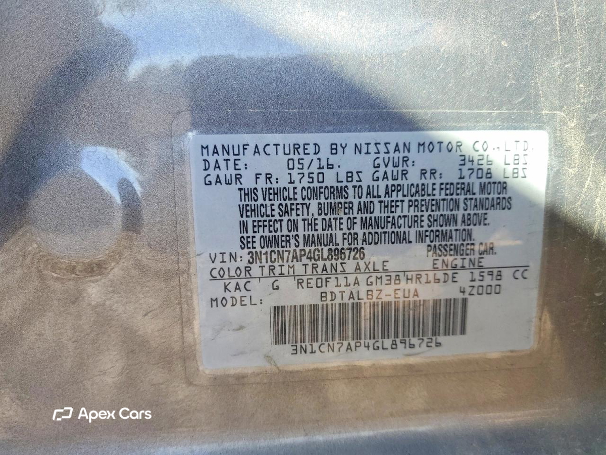 Nissan Versa 2016