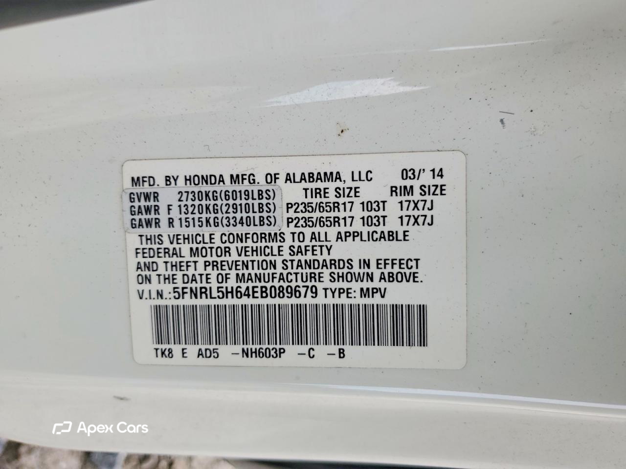 Honda Odyssey 2014
