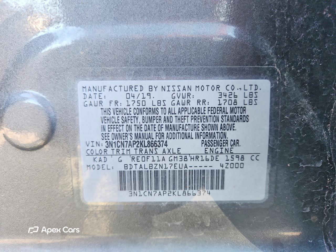 Nissan Versa 2019