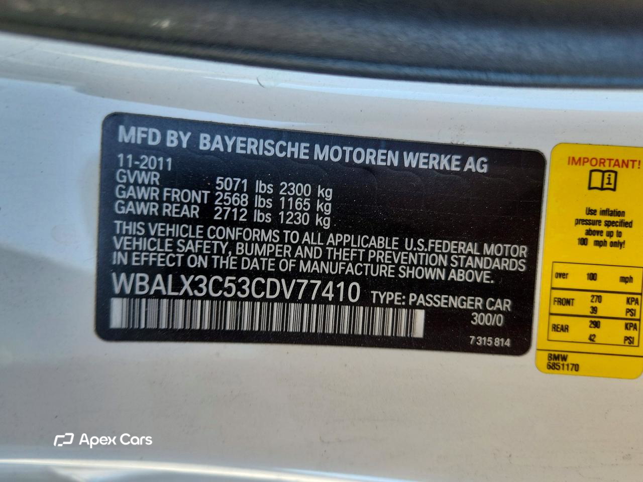 BMW Series 6 2012