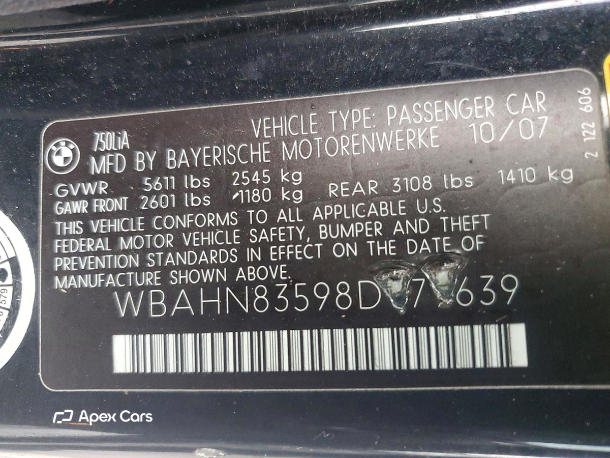 BMW Series 7 2008