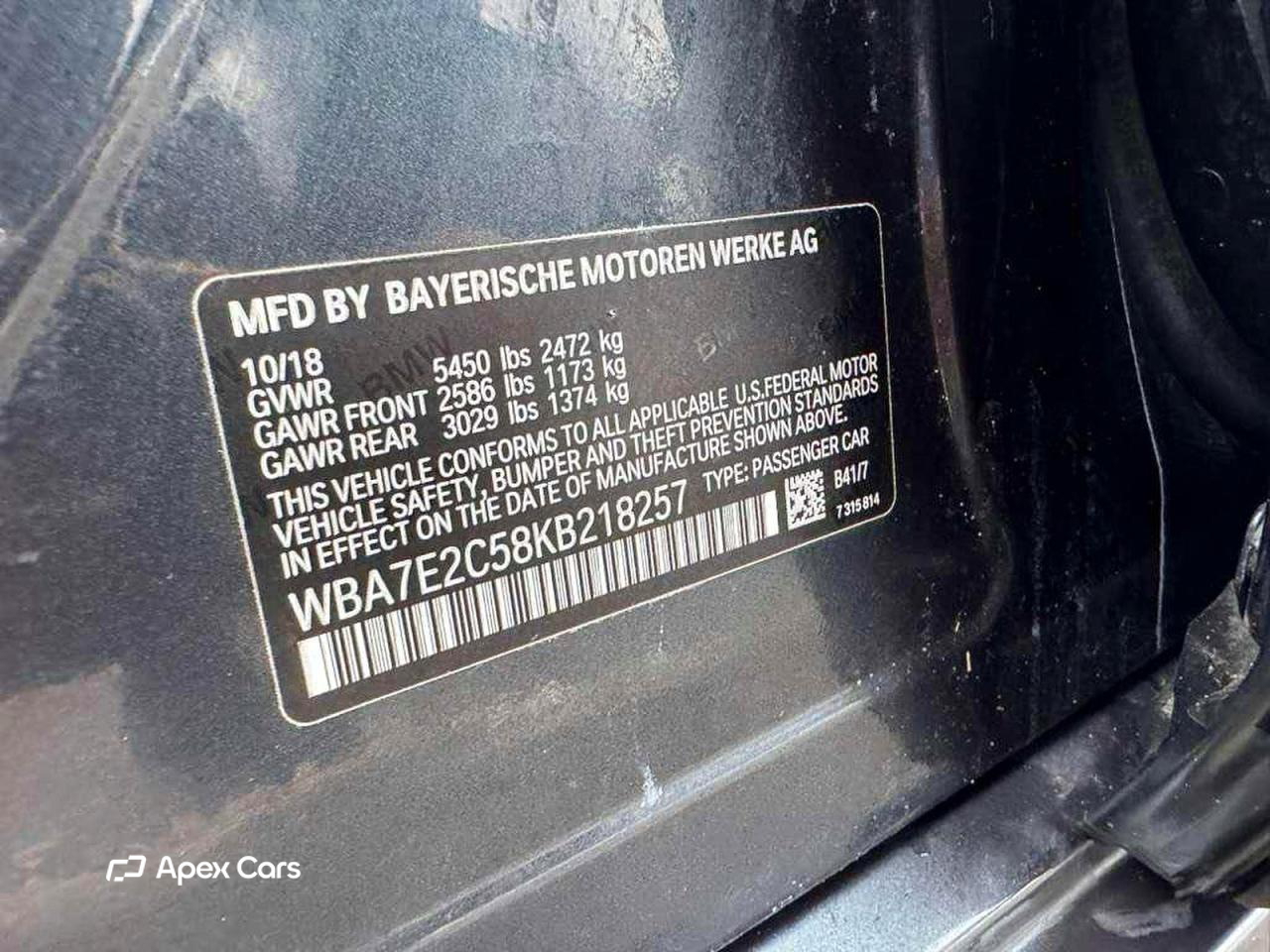 BMW Series 7 2019