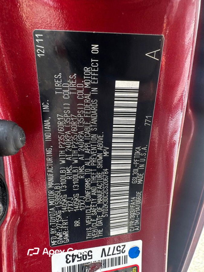 Toyota Sienna 2012