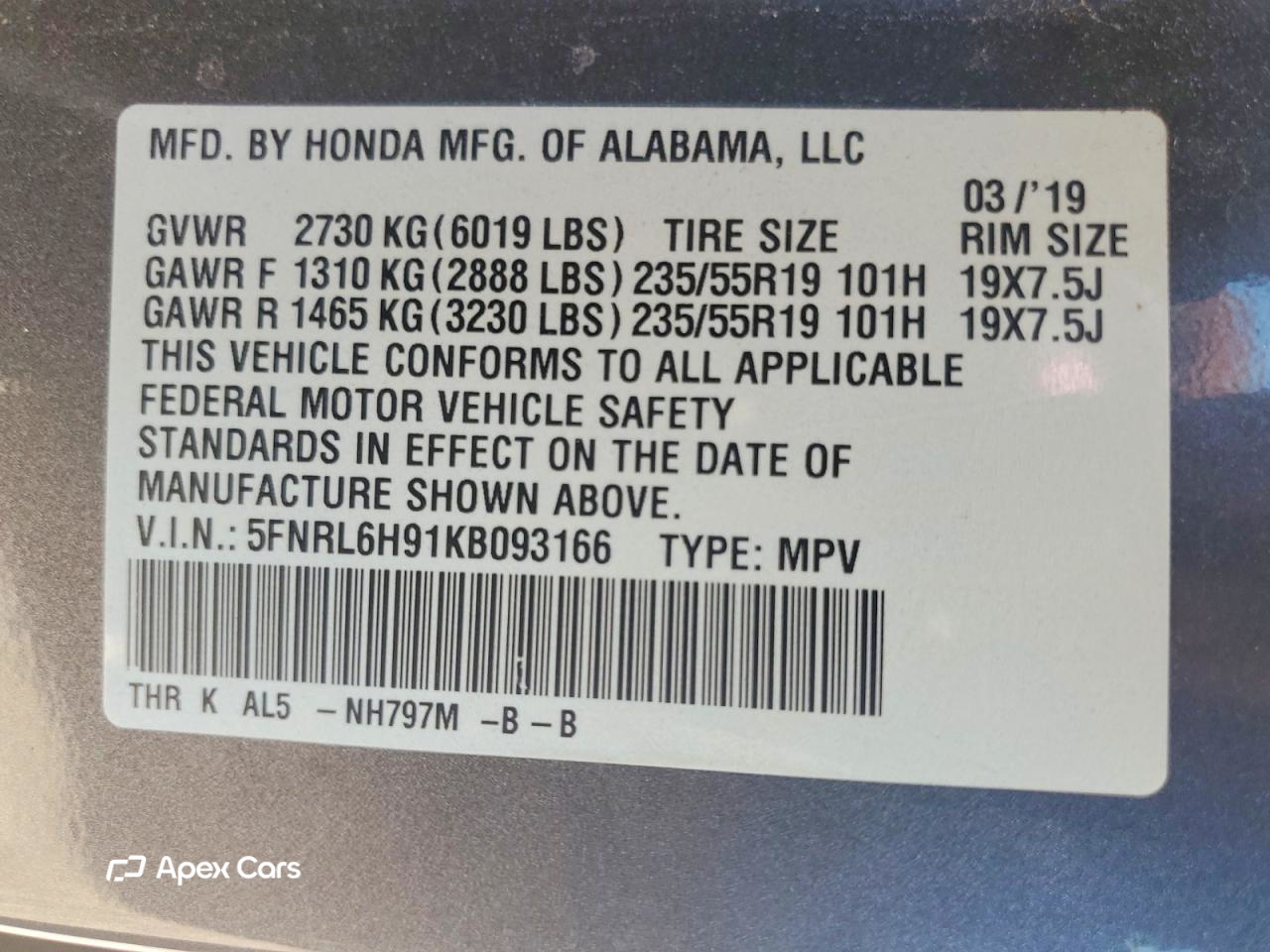 Honda Odyssey 2019