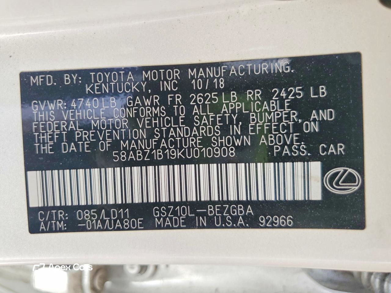 Lexus ES 2019
