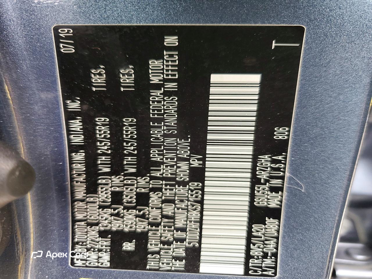 Toyota Highlander 2019