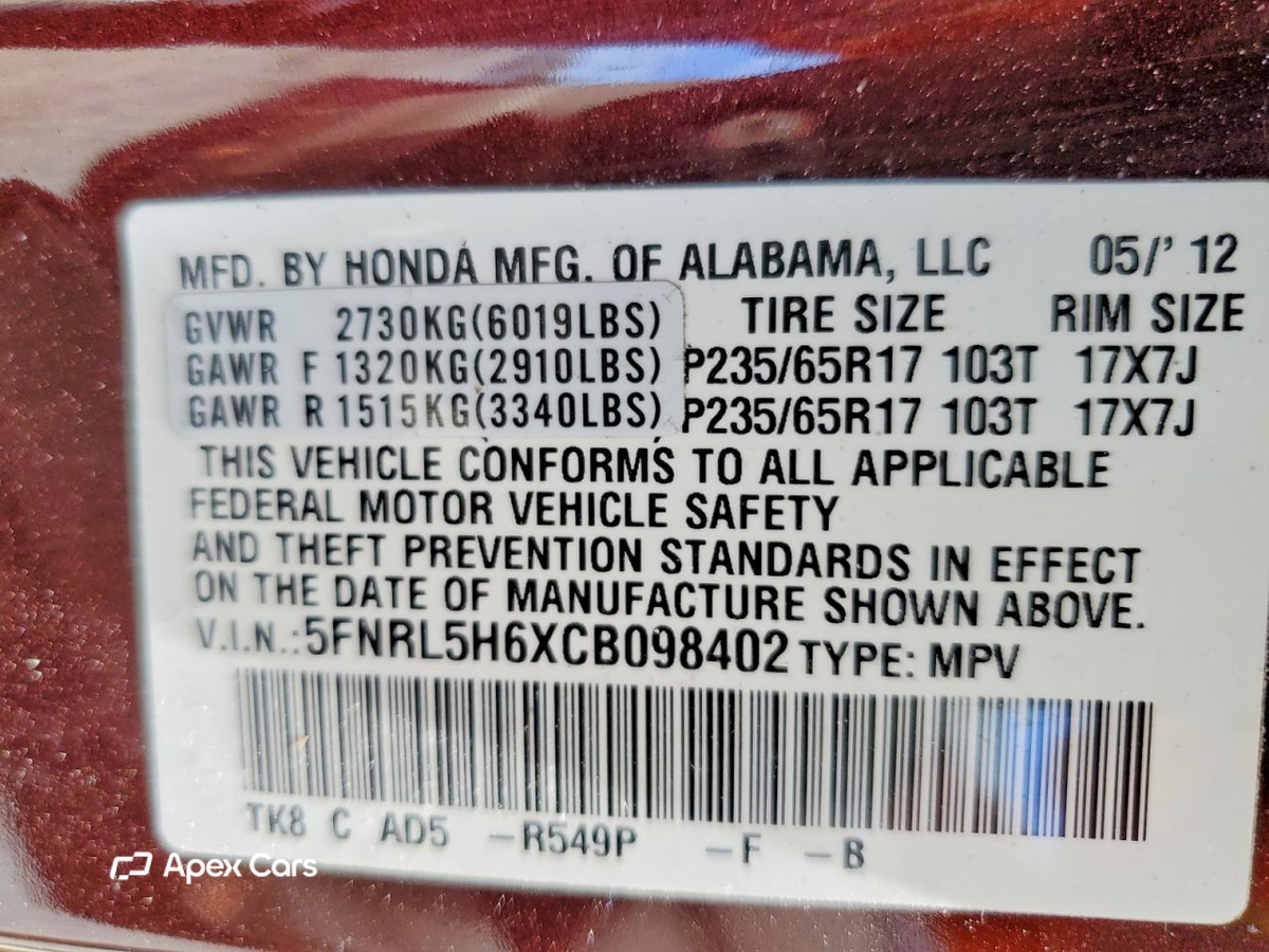Honda Odyssey 2012