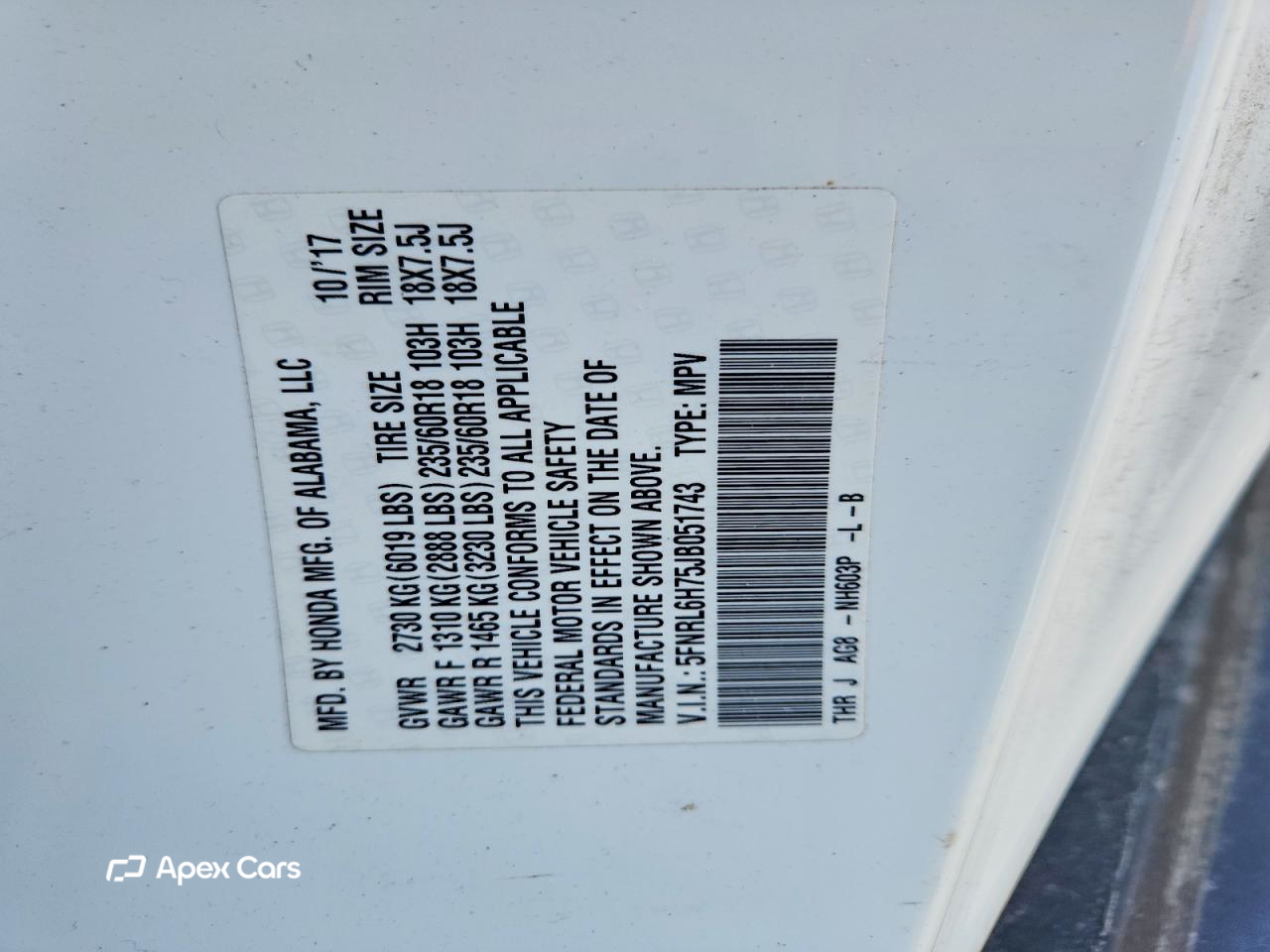Honda Odyssey 2018