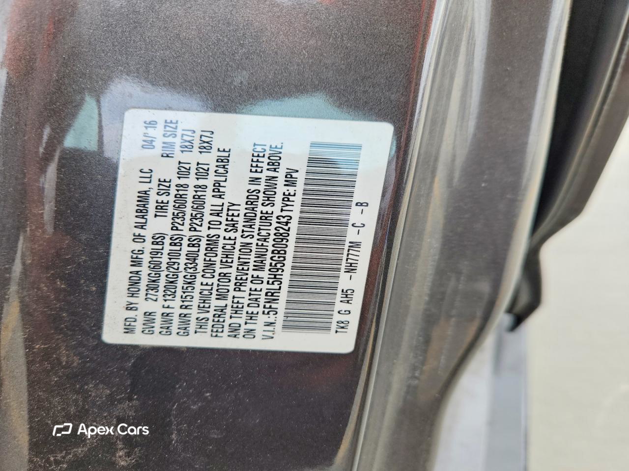 Honda Odyssey 2016