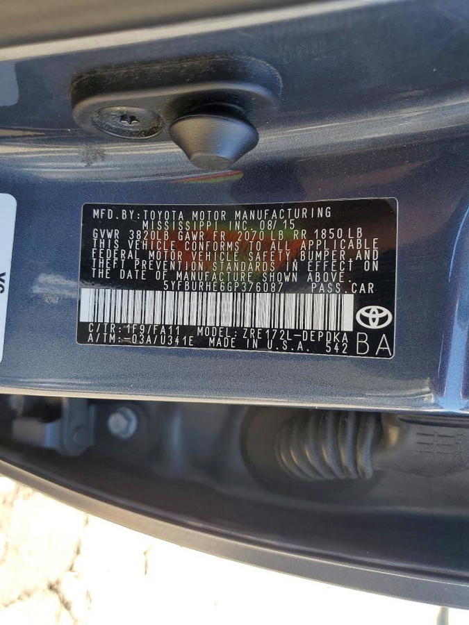 Toyota Corolla 2016