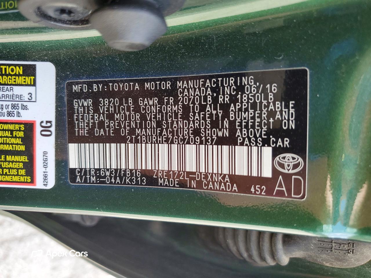 Toyota Corolla 2016