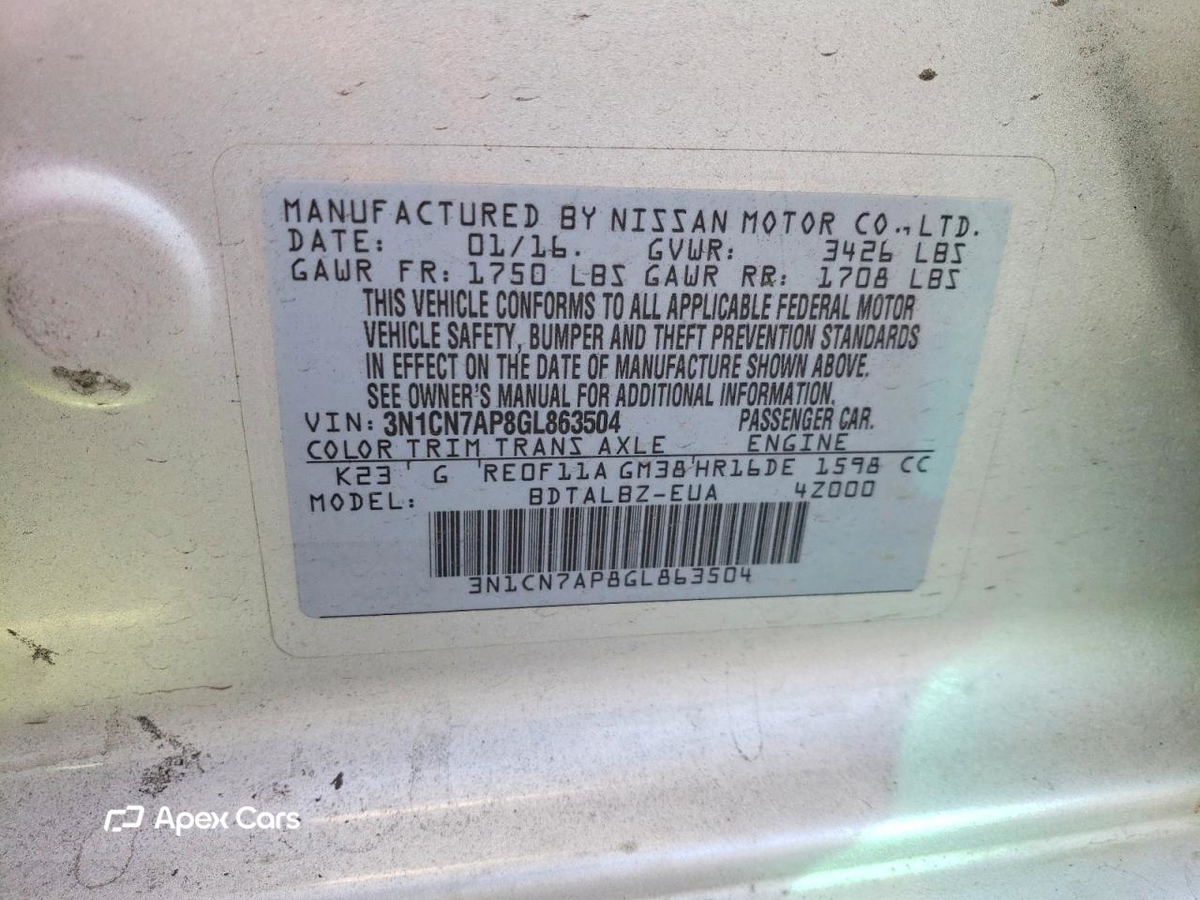 Nissan Versa 2016