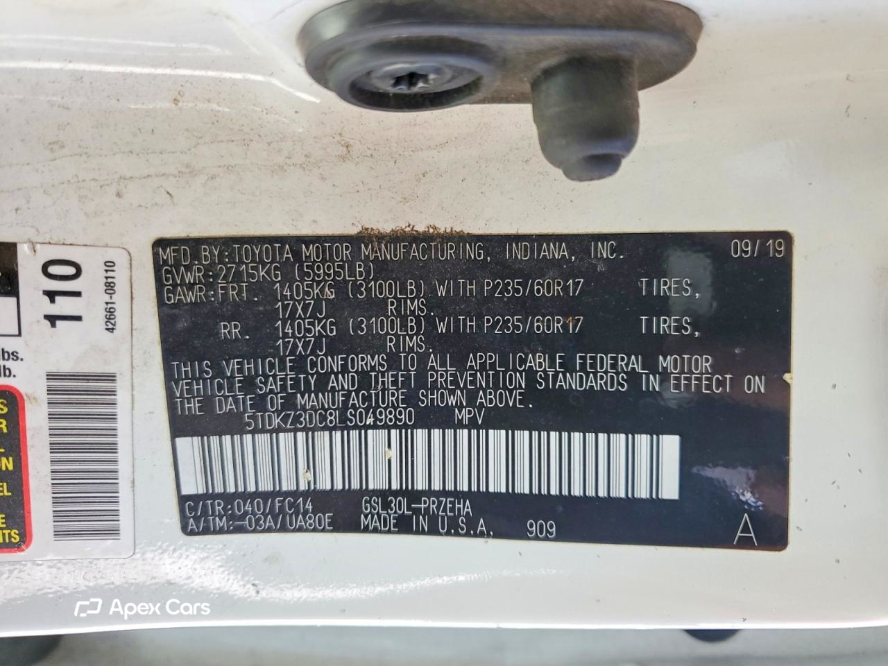 Toyota Sienna 2020