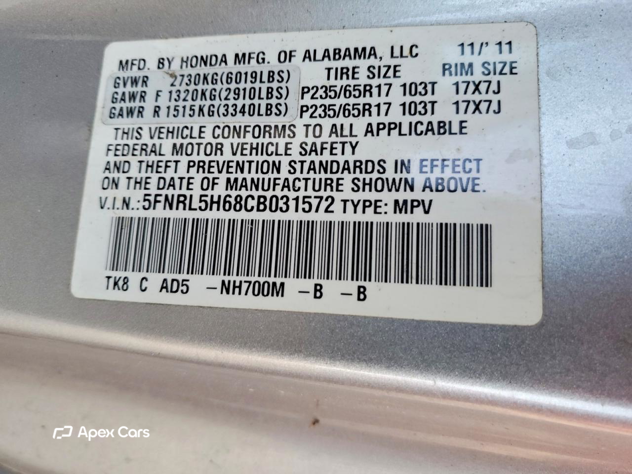 Honda Odyssey 2012