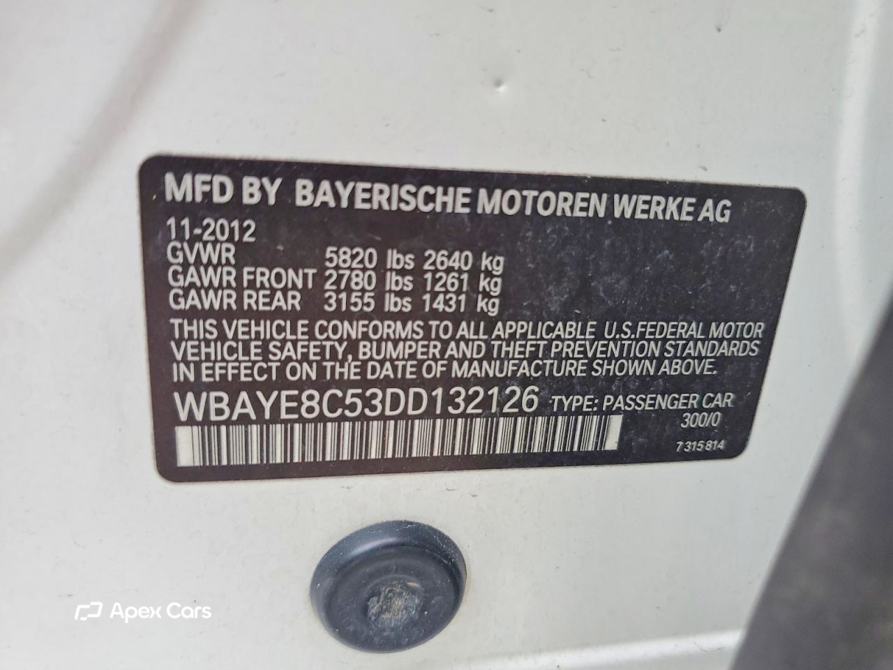 BMW Series 7 2013