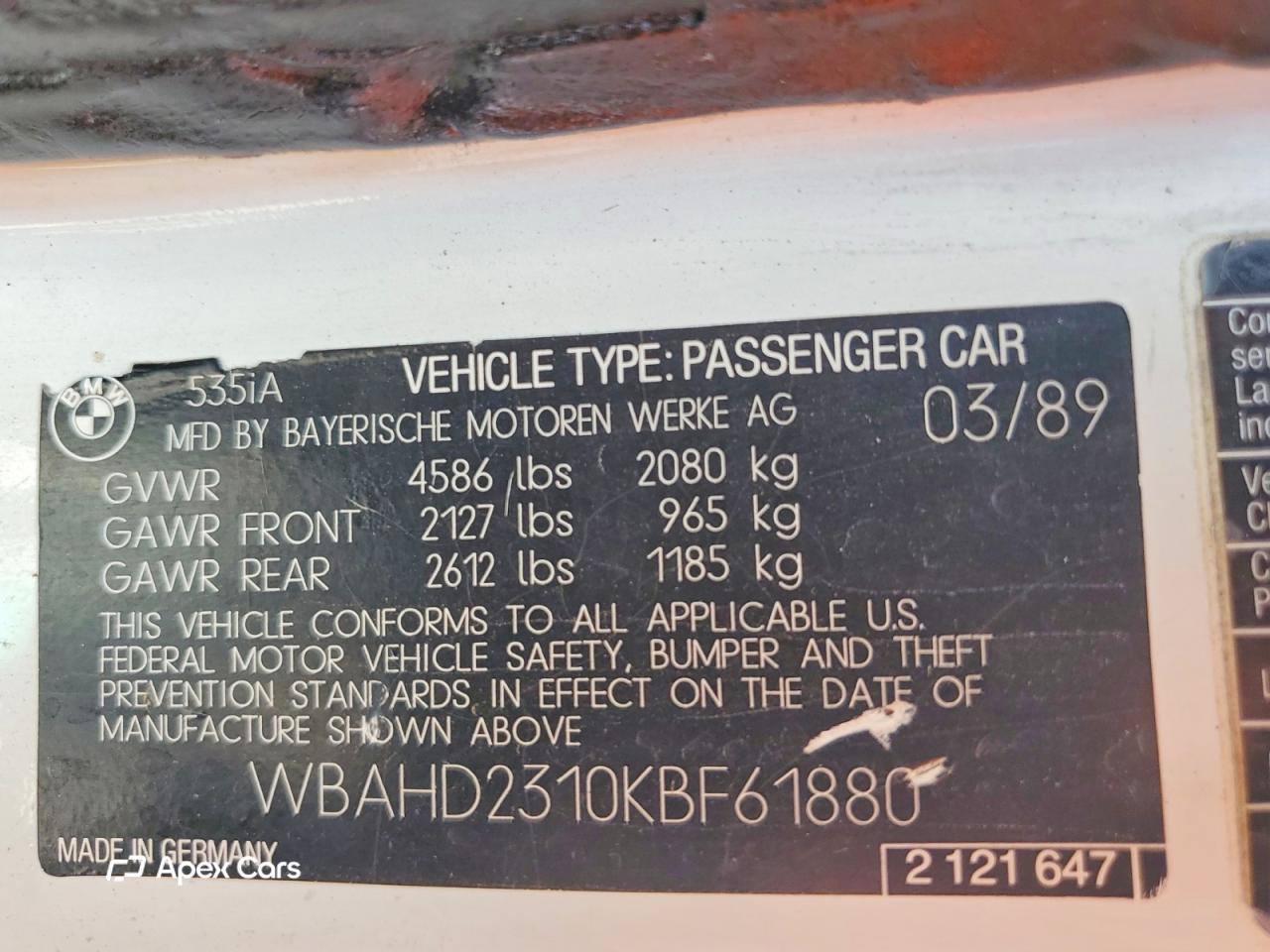 BMW Series 5 1989