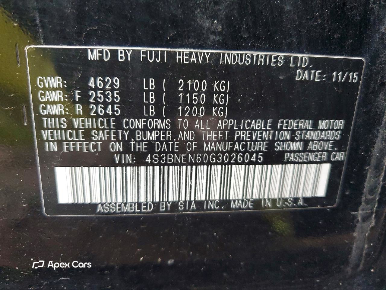 Subaru Legacy 2016