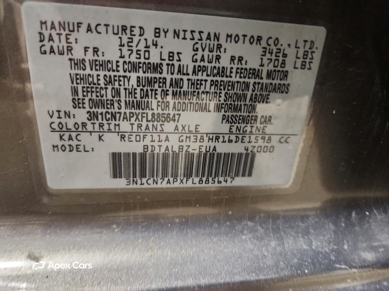 Nissan Versa 2015