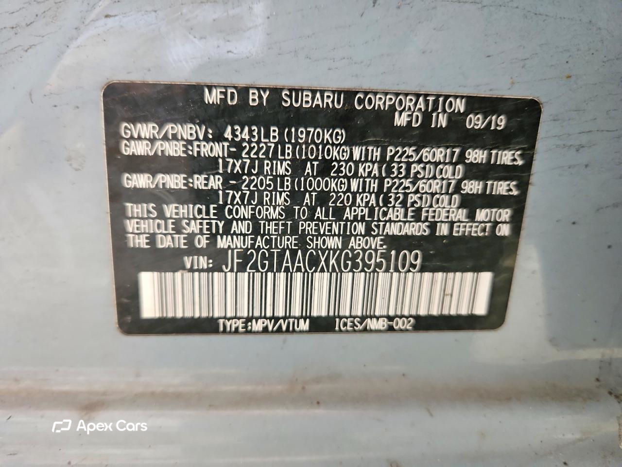 Subaru XV 2019