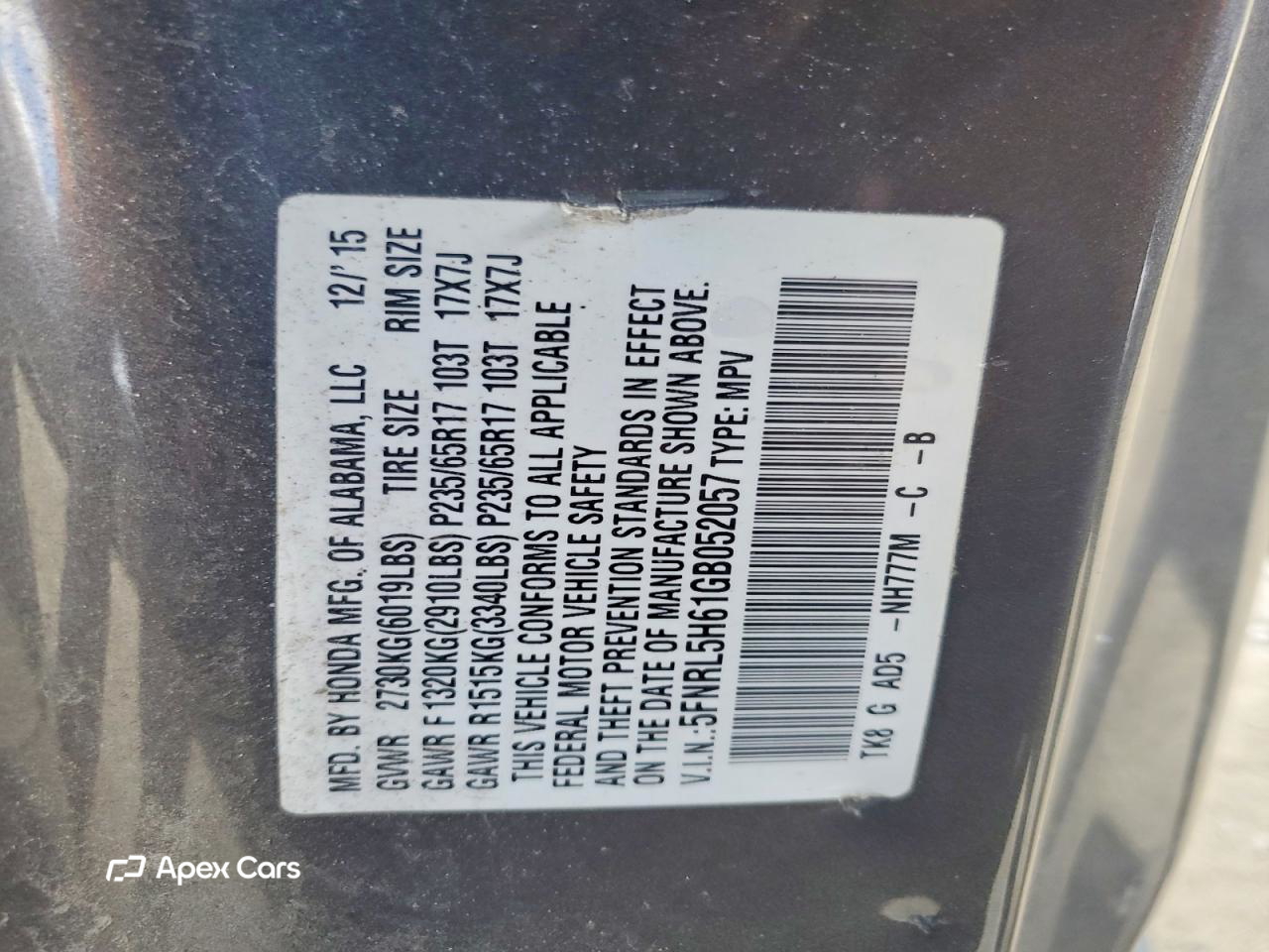 Honda Odyssey 2016
