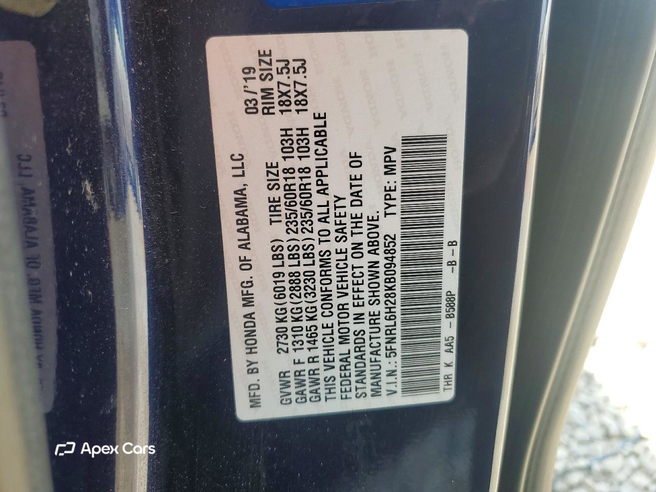 Honda Odyssey 2019