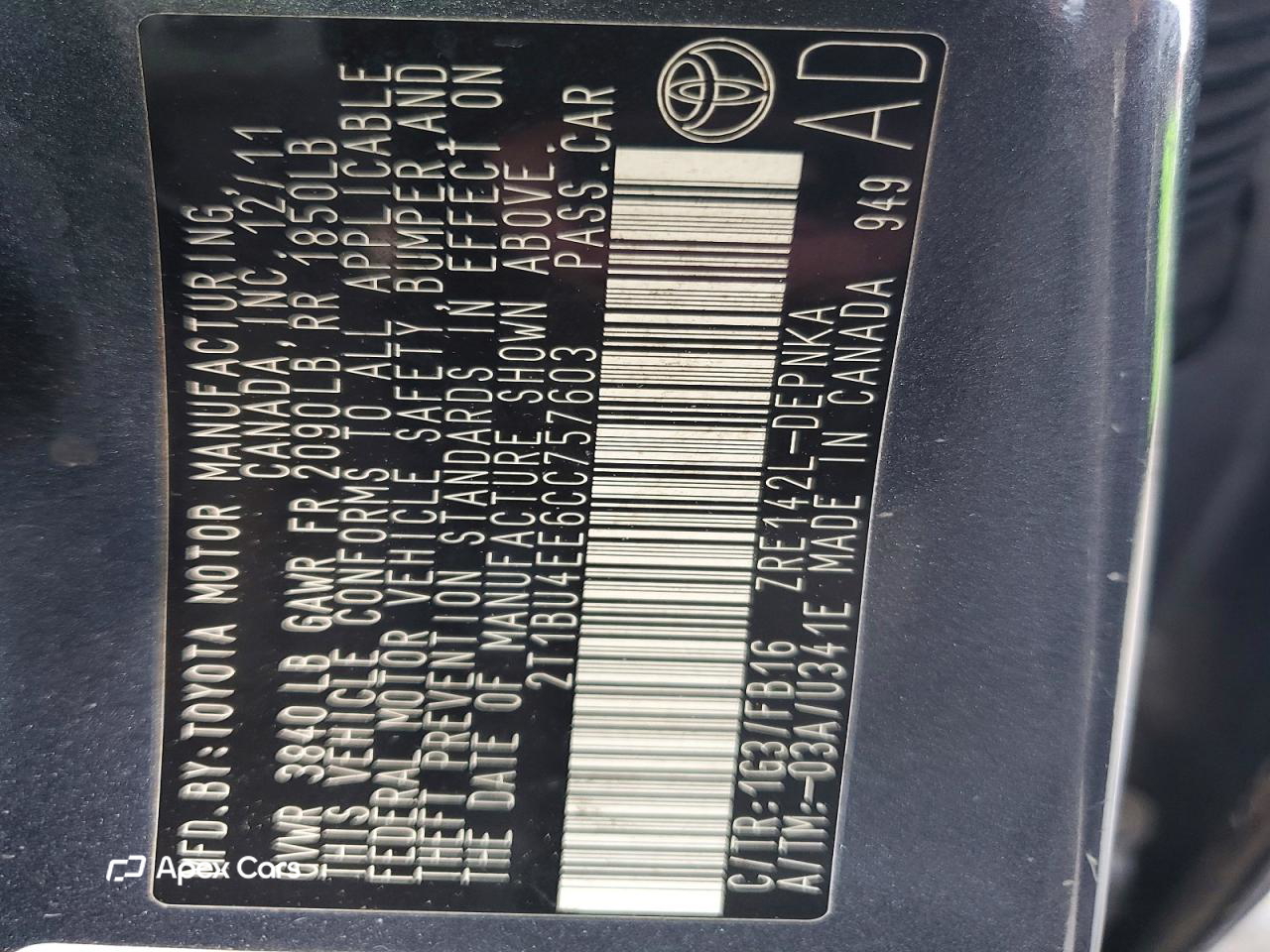 Toyota Corolla 2012