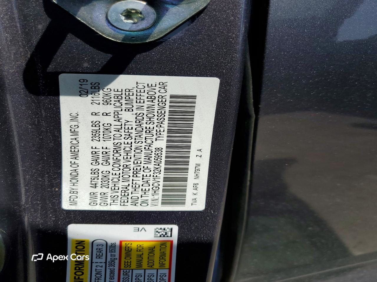 Honda Accord 2019