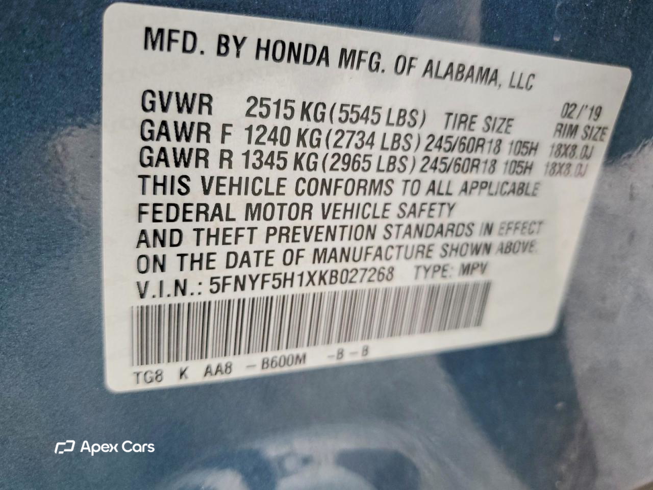 Honda Pilot 2019