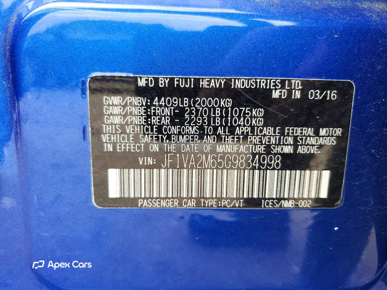Subaru WRX 2016