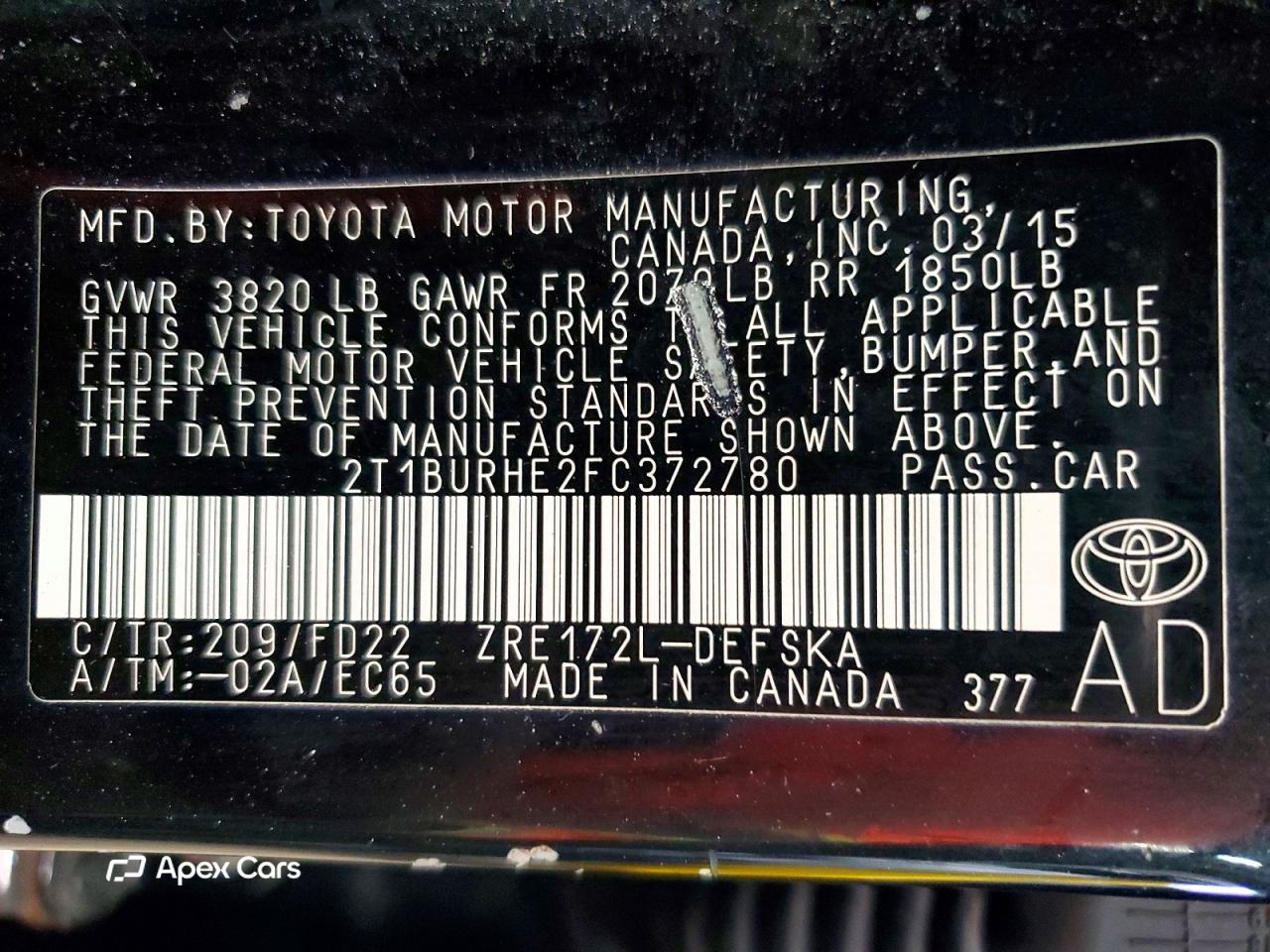 Toyota Corolla 2015