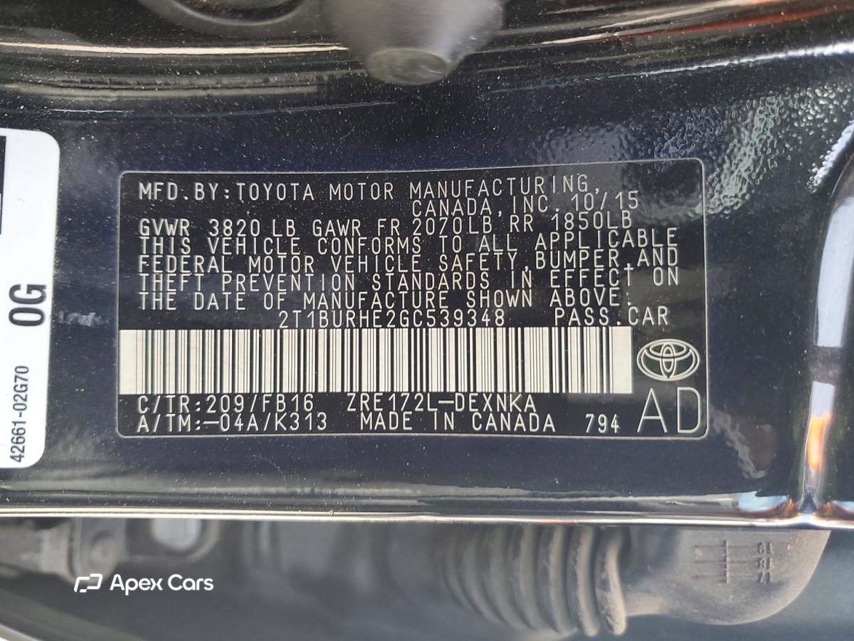 Toyota Corolla 2016