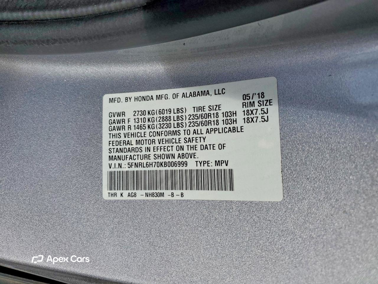 Honda Odyssey 2019