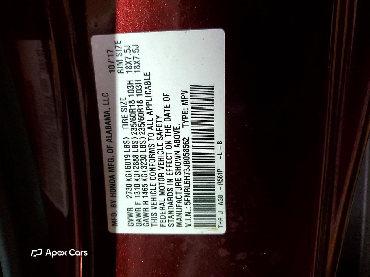 Honda Odyssey 2018