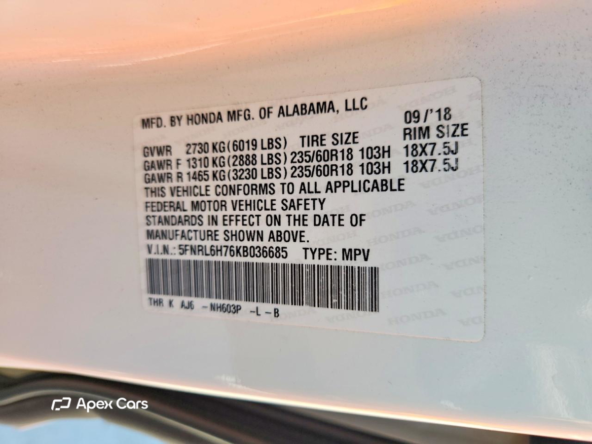 Honda Odyssey 2019