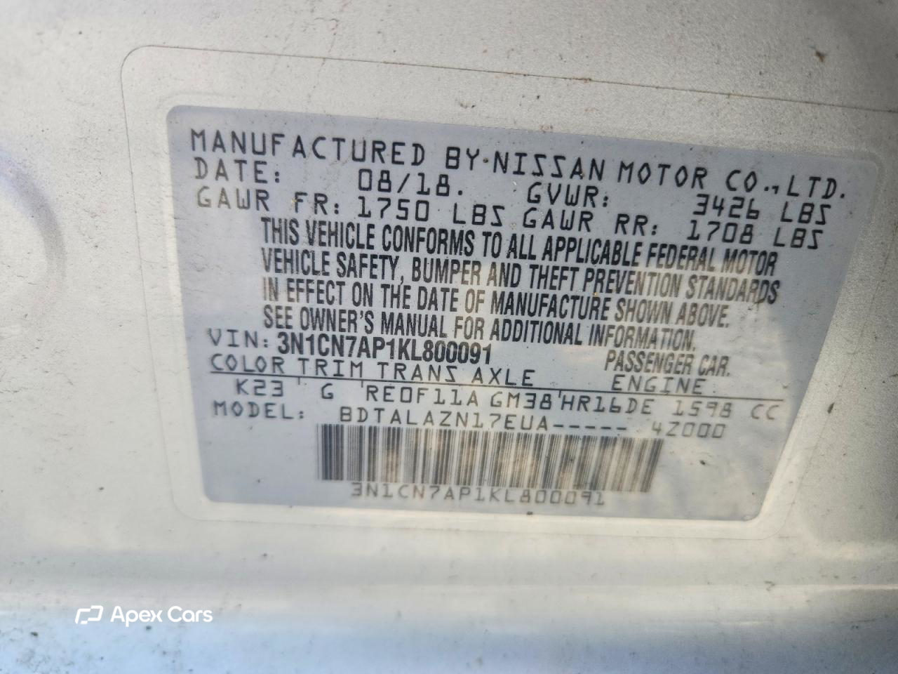 Nissan Versa 2019