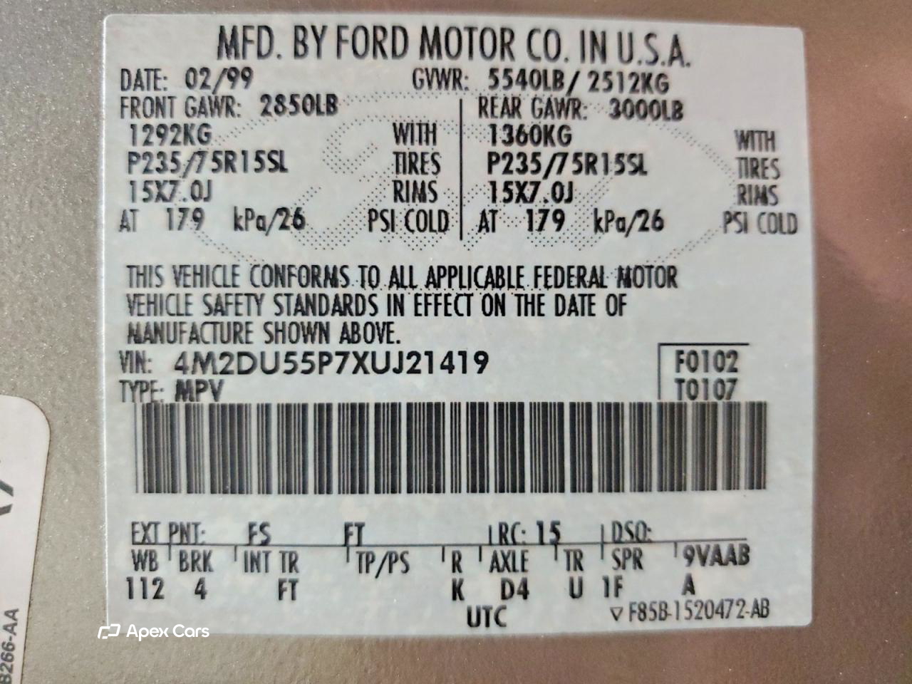 Mercury Mountaineer 1999