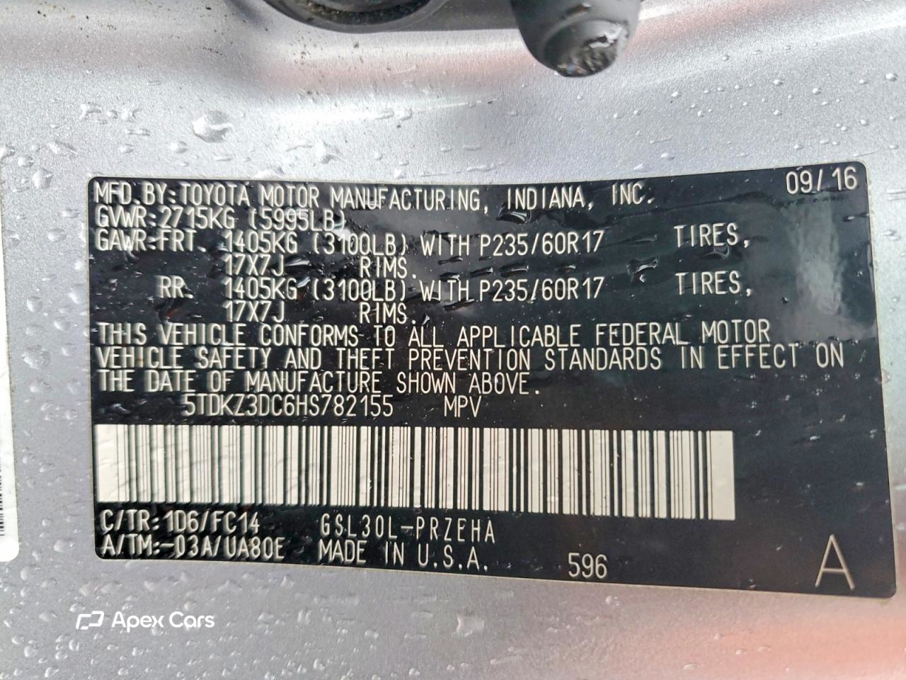 Toyota Sienna 2017