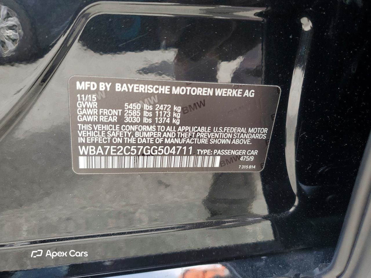 BMW Series 7 2016