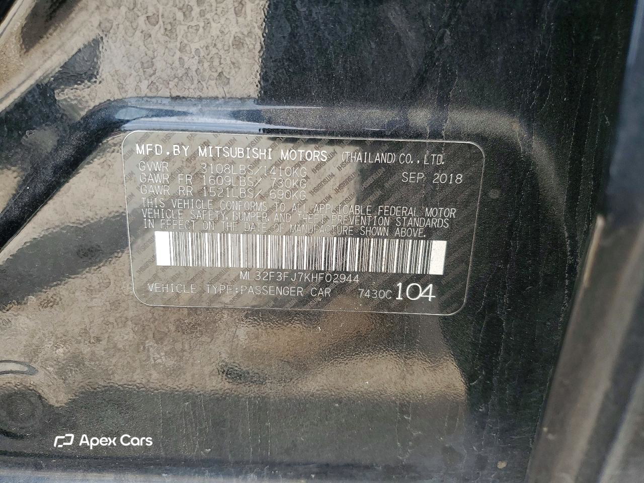 Mitsubishi Mirage 2019