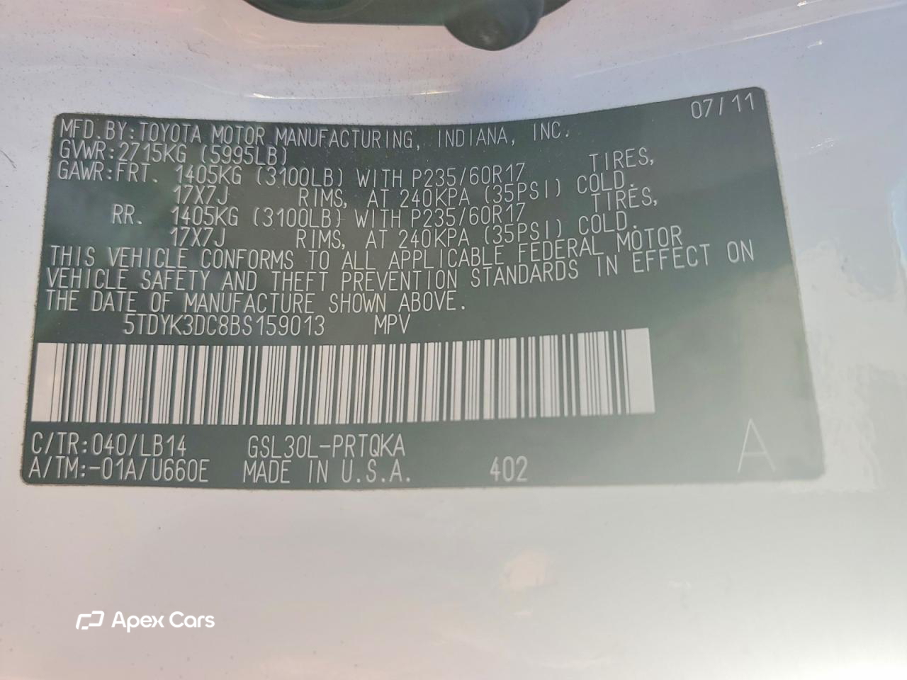 Toyota Sienna 2011