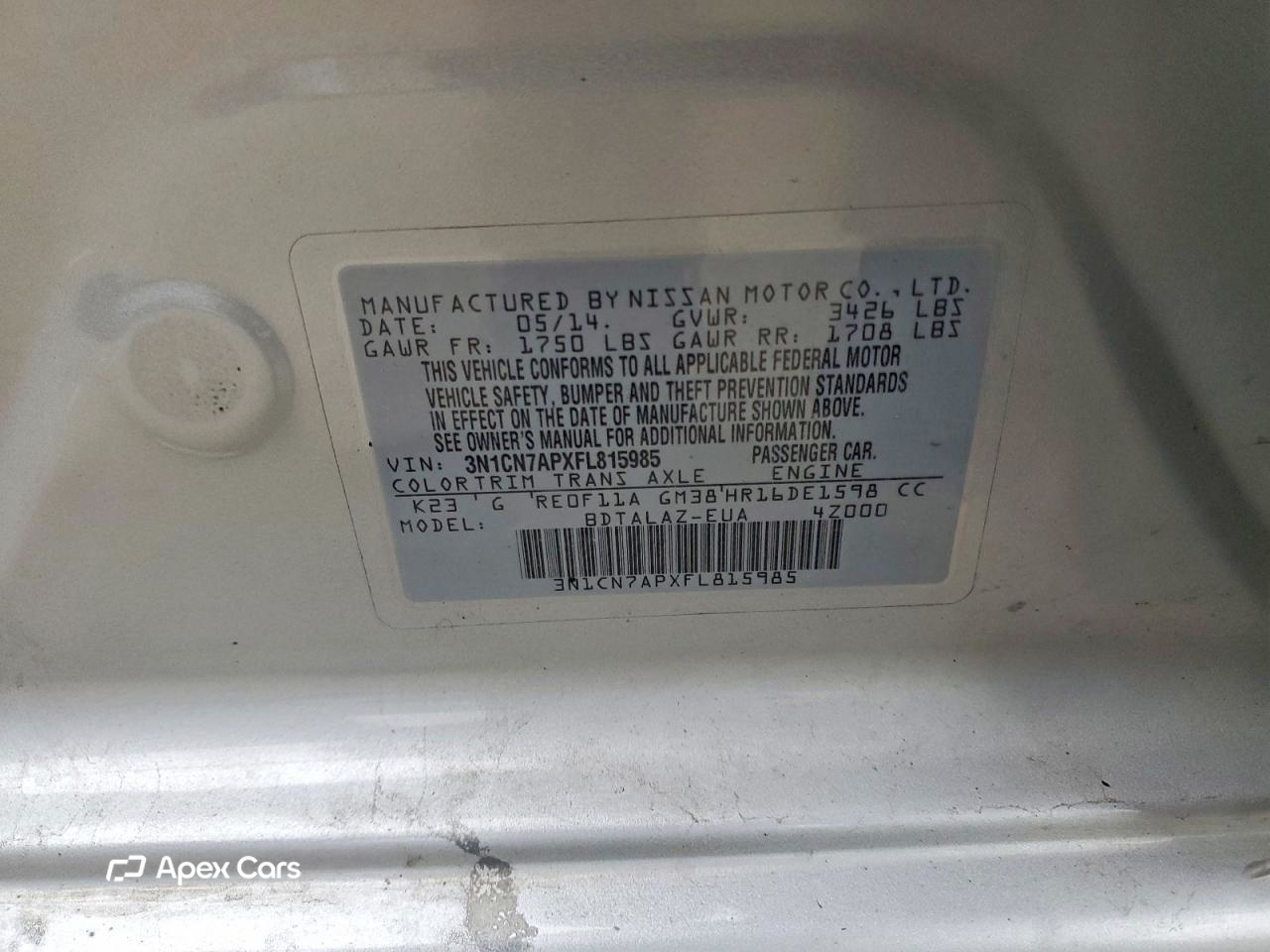Nissan Versa 2015